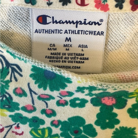 Champion Floral Cropped Sweatshirt - Size M - Picture 4 of 5
